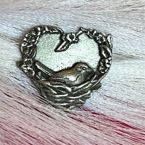 Birds & Bloom Heart Pin